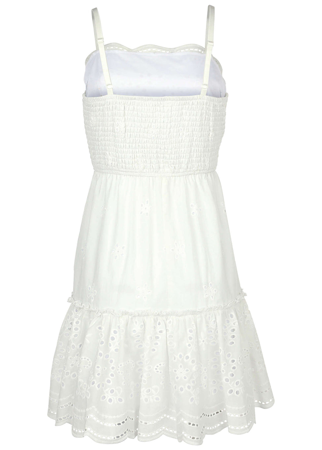 Spaghetti Strap Eyelet Mini - White