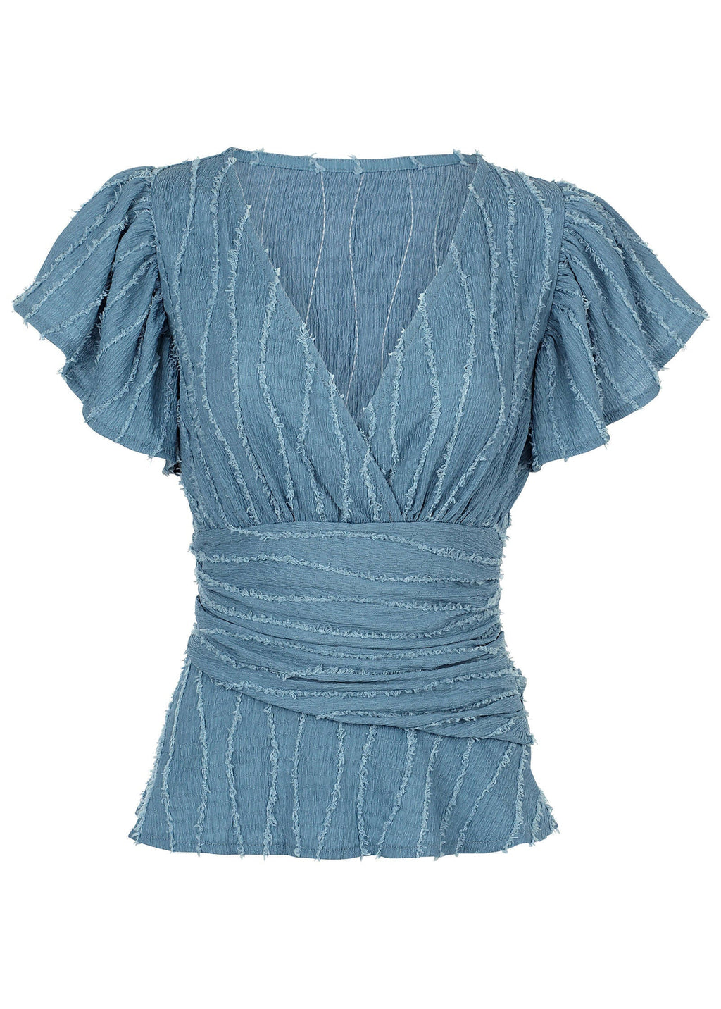 Vineyard Knit Gathered Top - Seaside Blue