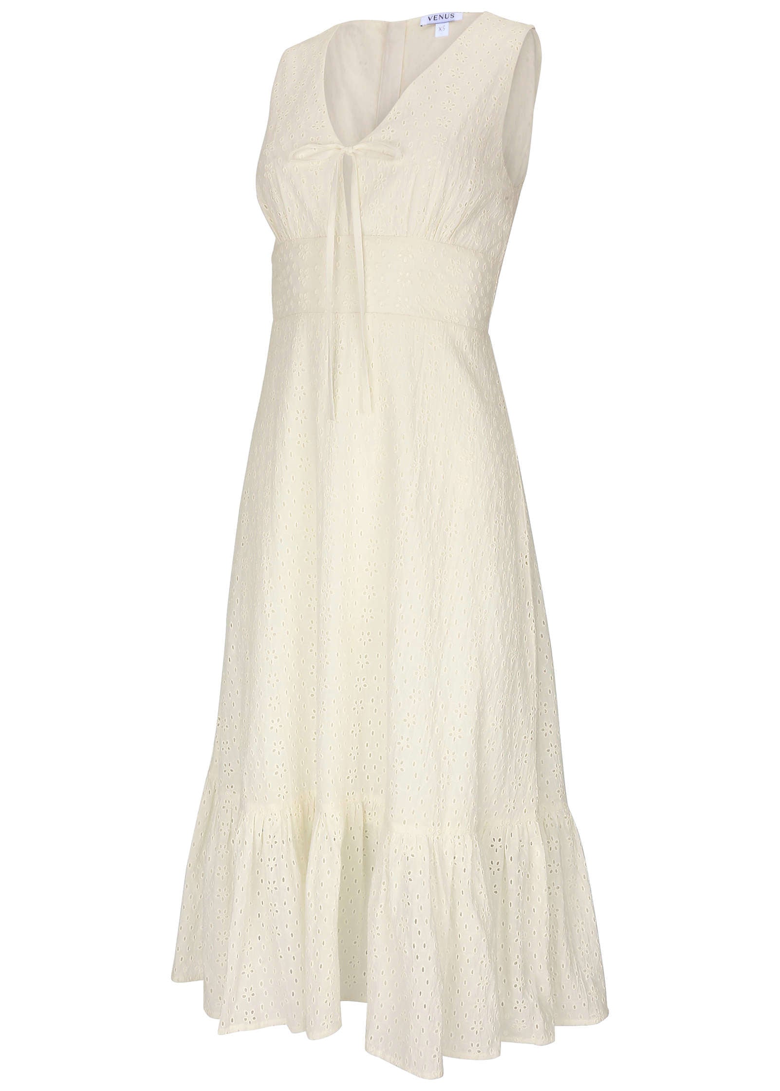 Sleeveless Eyelet Midi - Off White