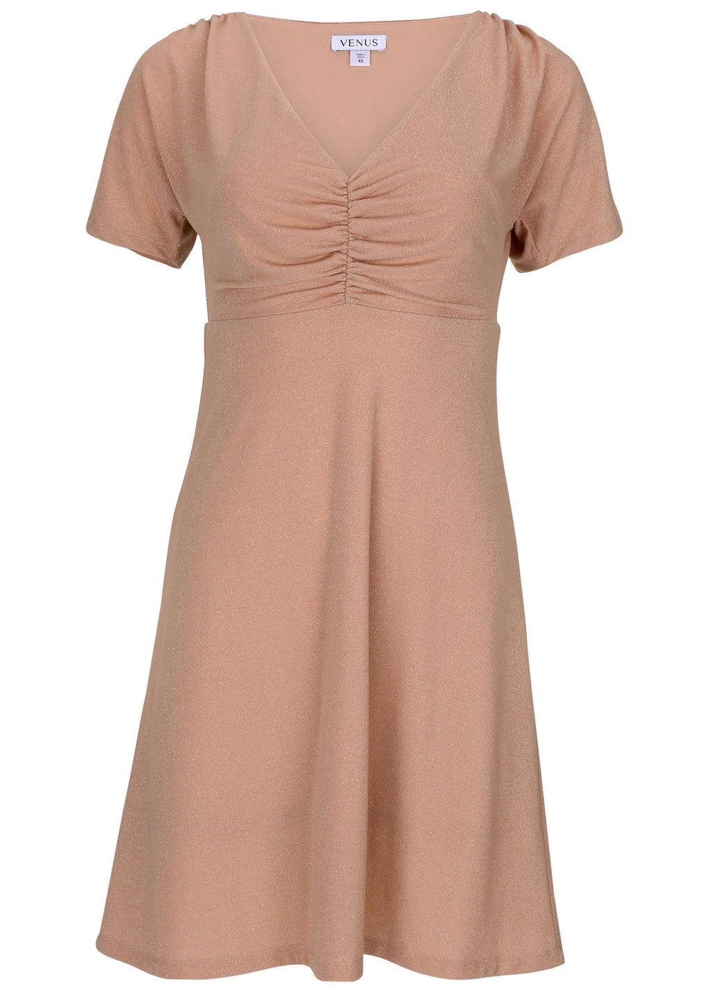 Glitter Mini Dress - Champagne Blush