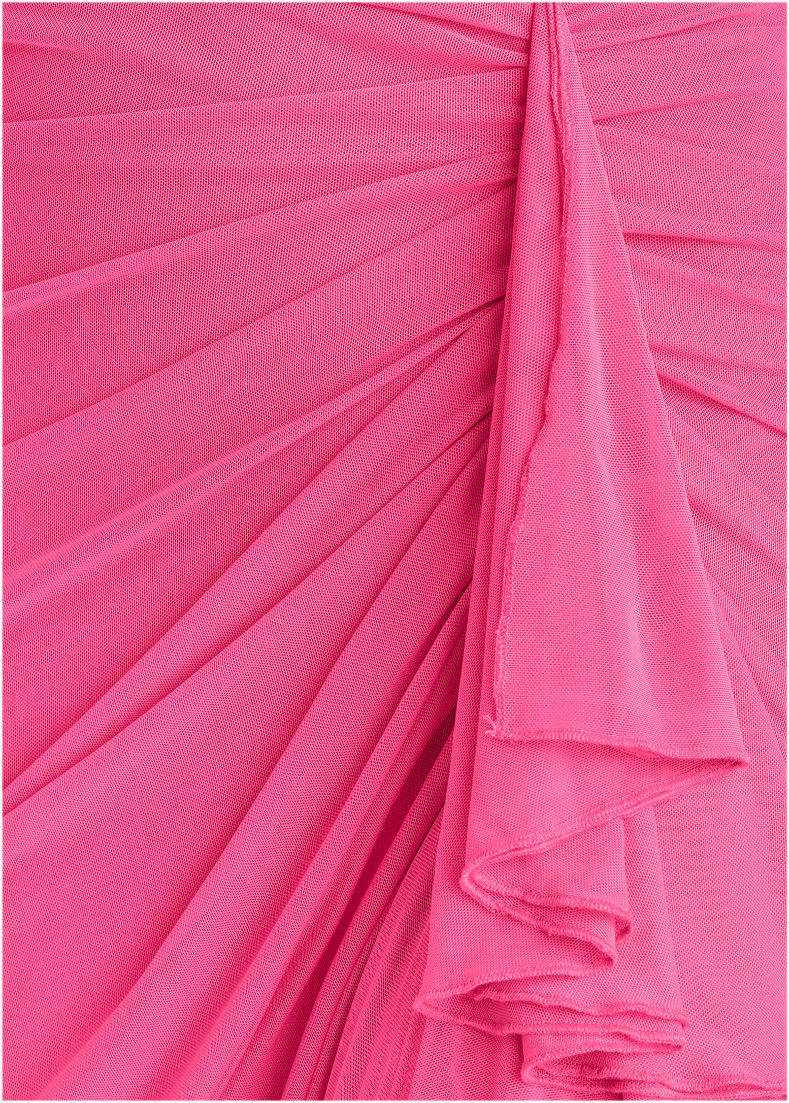 Side Ruffle Mesh Maxi - Pink