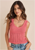 Pointelle Tank - Paradise Pink