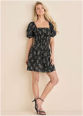 Cotton Voile Mini Dress - Tossed Wildflowers
