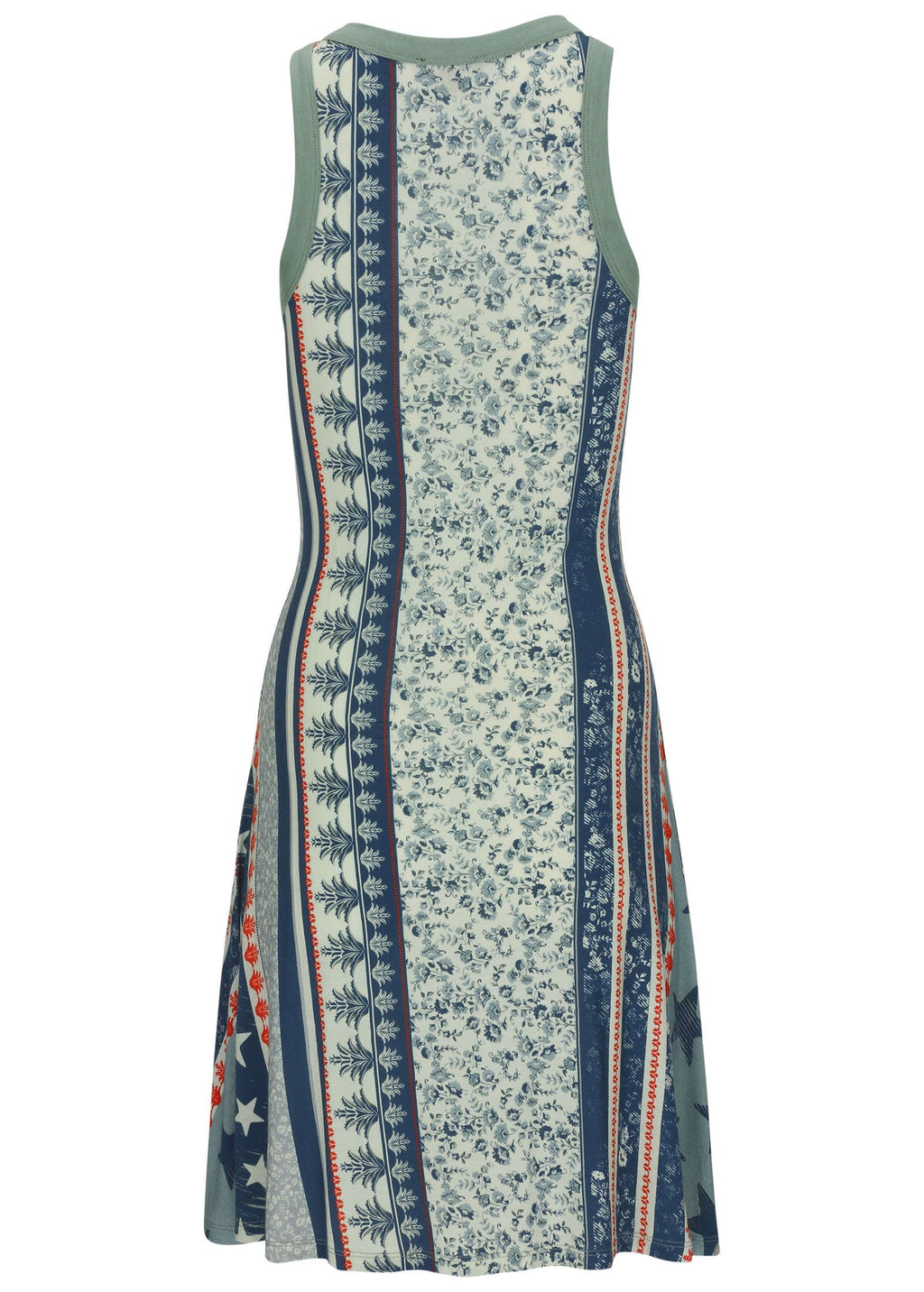 Printed Fit And Flare Dress - Americana Floral Star