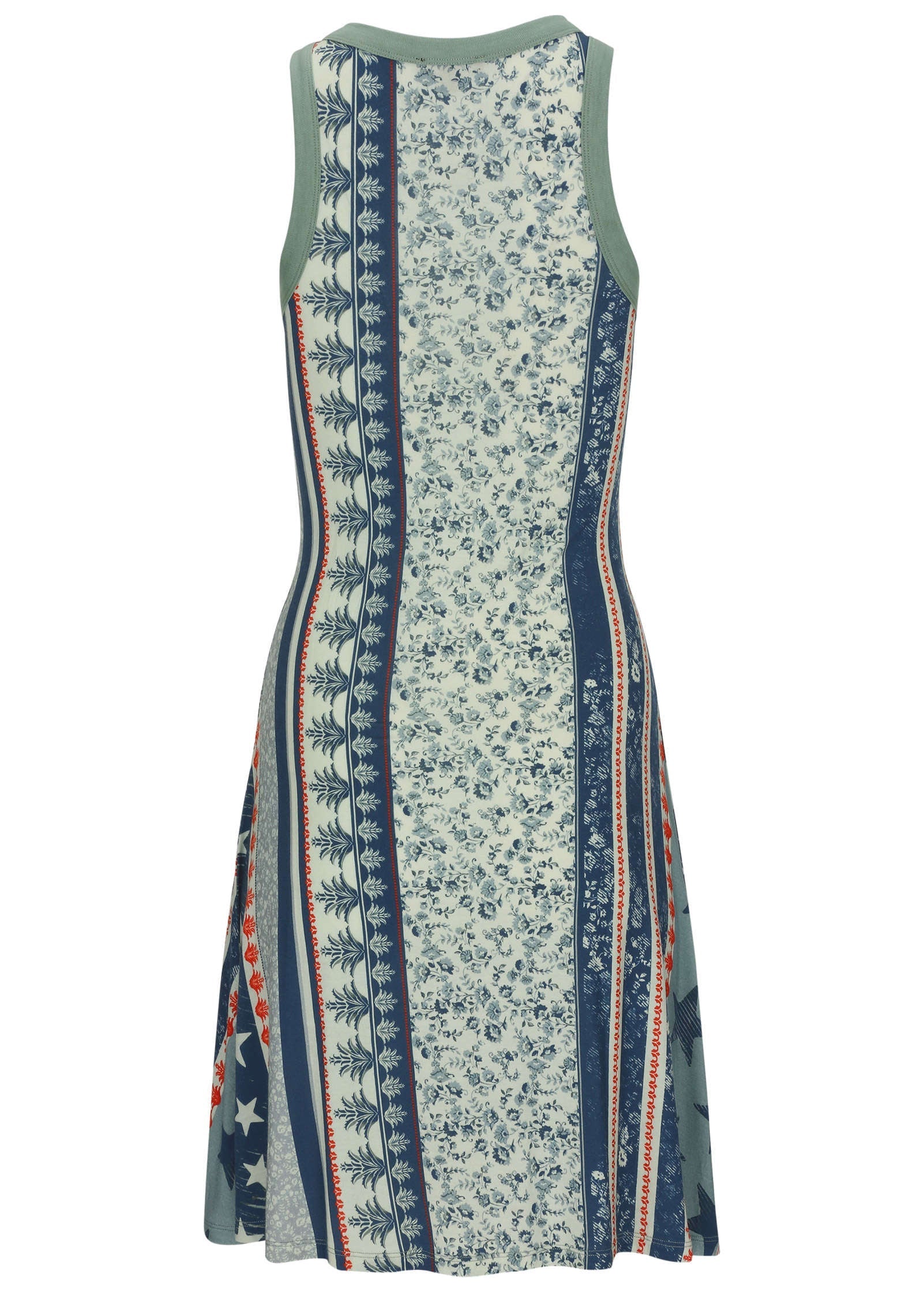 Printed Fit And Flare Dress - Americana Floral Star