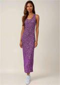 Tank Maxi Dress - Purple Abstract Animal