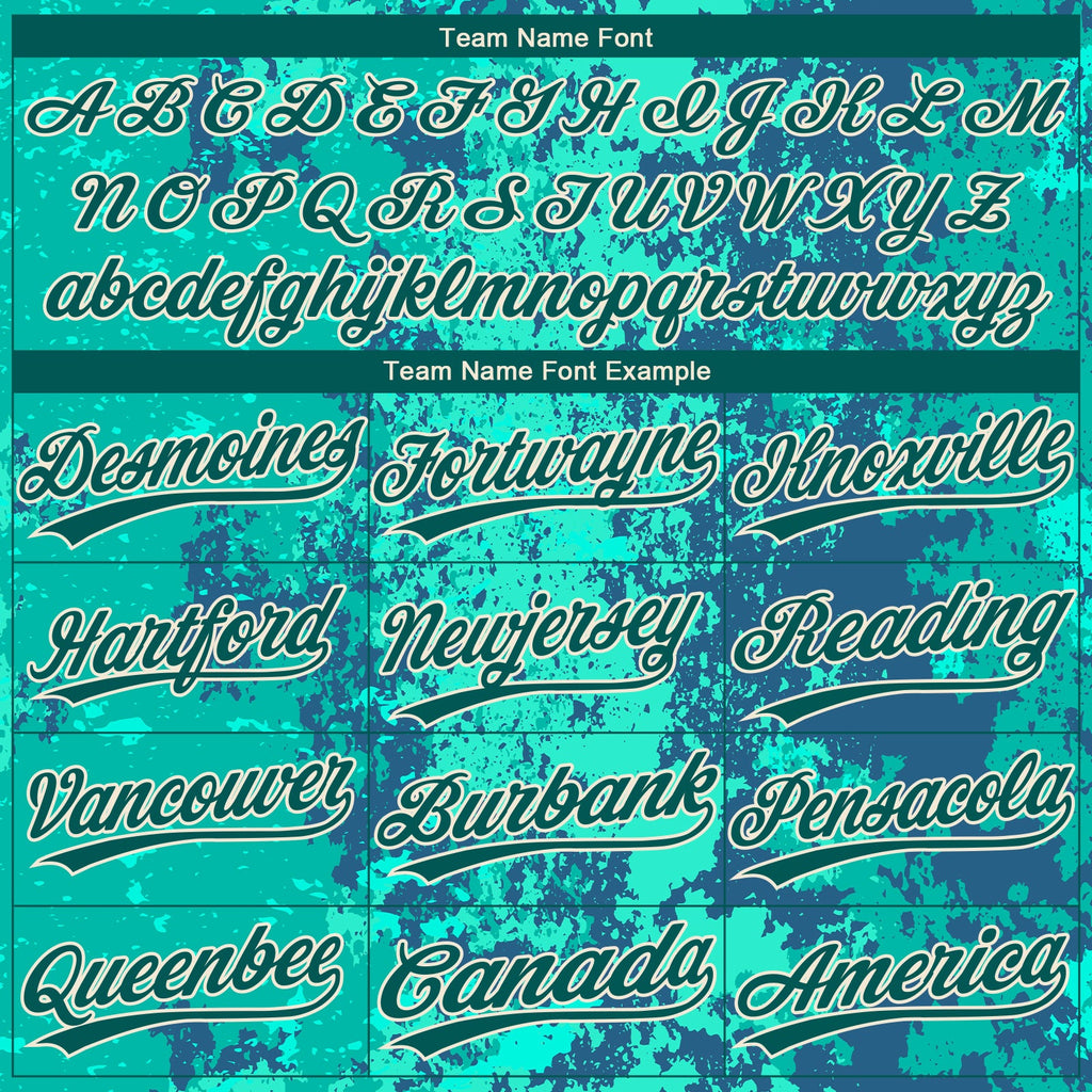 Custom Teal Midnight Green-Cream 3D Pattern Design Authentic Baseball Jersey
