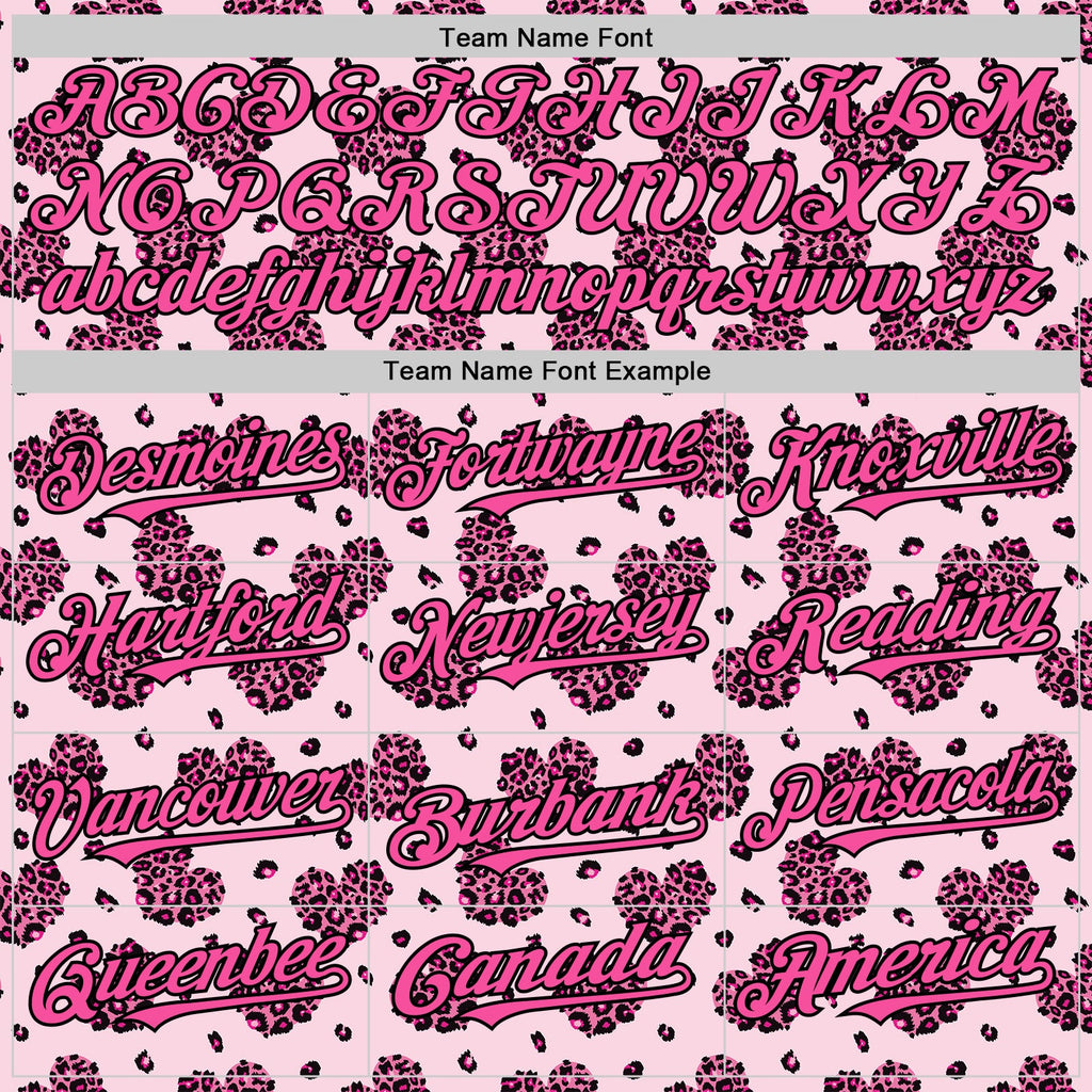 Custom Pink Black Valentine's Day Love Heart Authentic Baseball Jersey