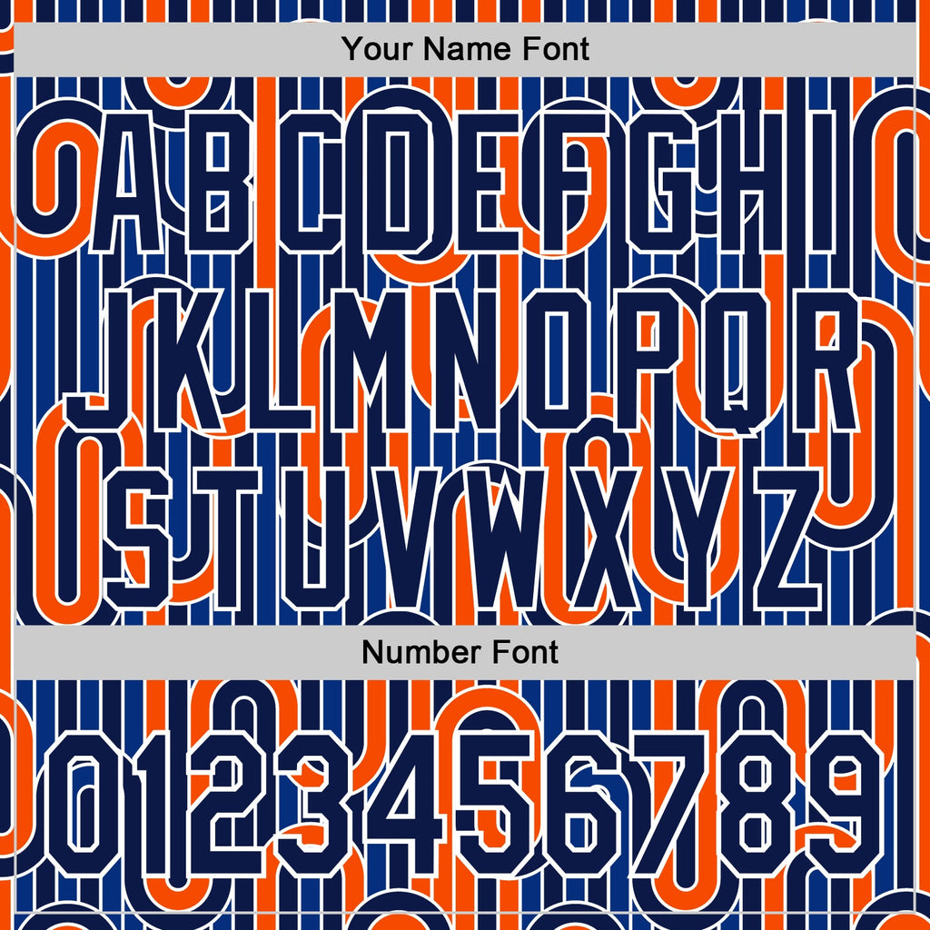 Custom Blue Navy Orange-White Valentine's Day Line Authentic Baseball Jersey