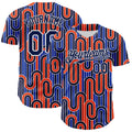 Custom Blue Navy Orange-White Valentine's Day Line Authentic Baseball Jersey