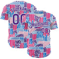 Custom Blue Purple Red-White Valentine's Day Line Authentic Baseball Jersey