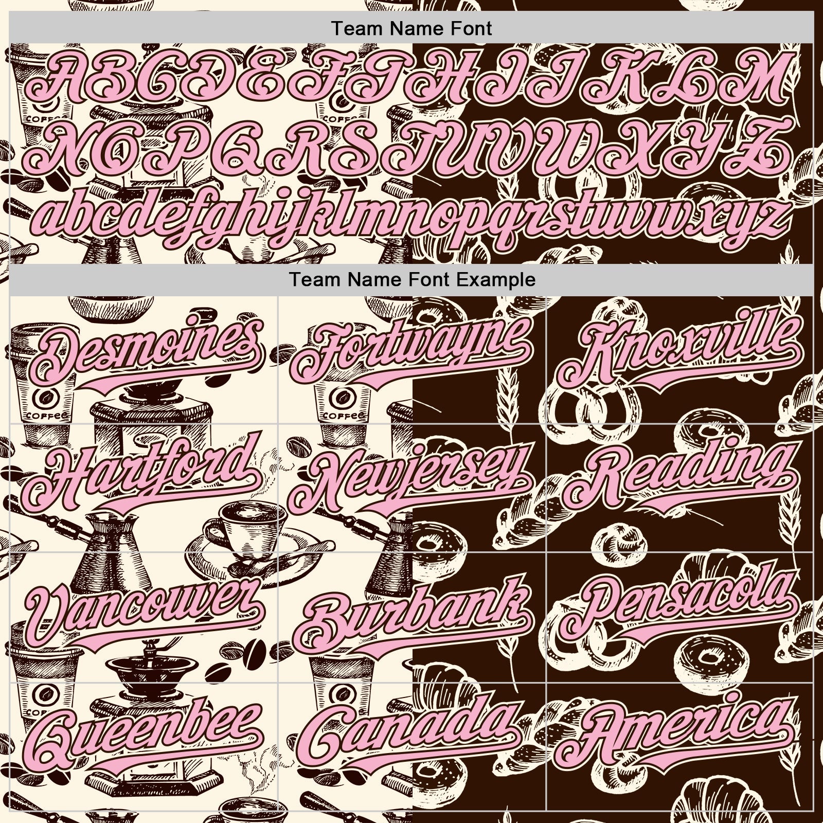 Custom Brown Light Pink-Cream Valentine's Day Bagel Meets Coffee Authentic Baseball Jersey