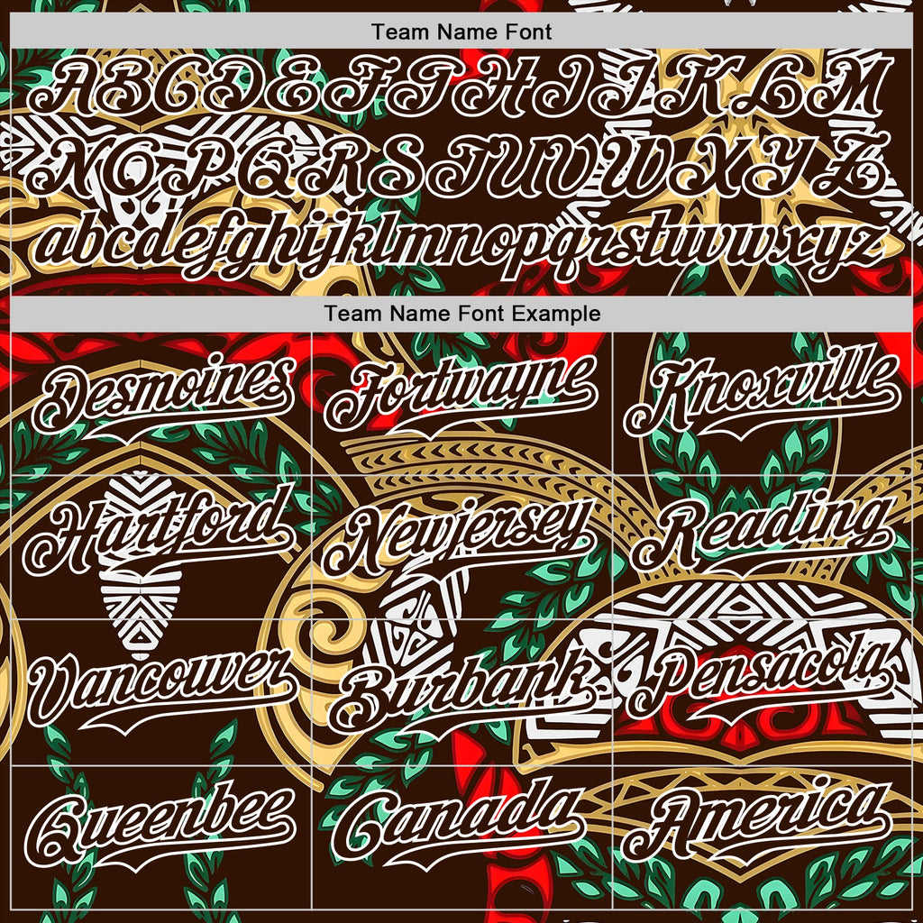 Custom Brown Green Red Yellow-White Black History Month Africa Tribal Authentic Baseball Jersey