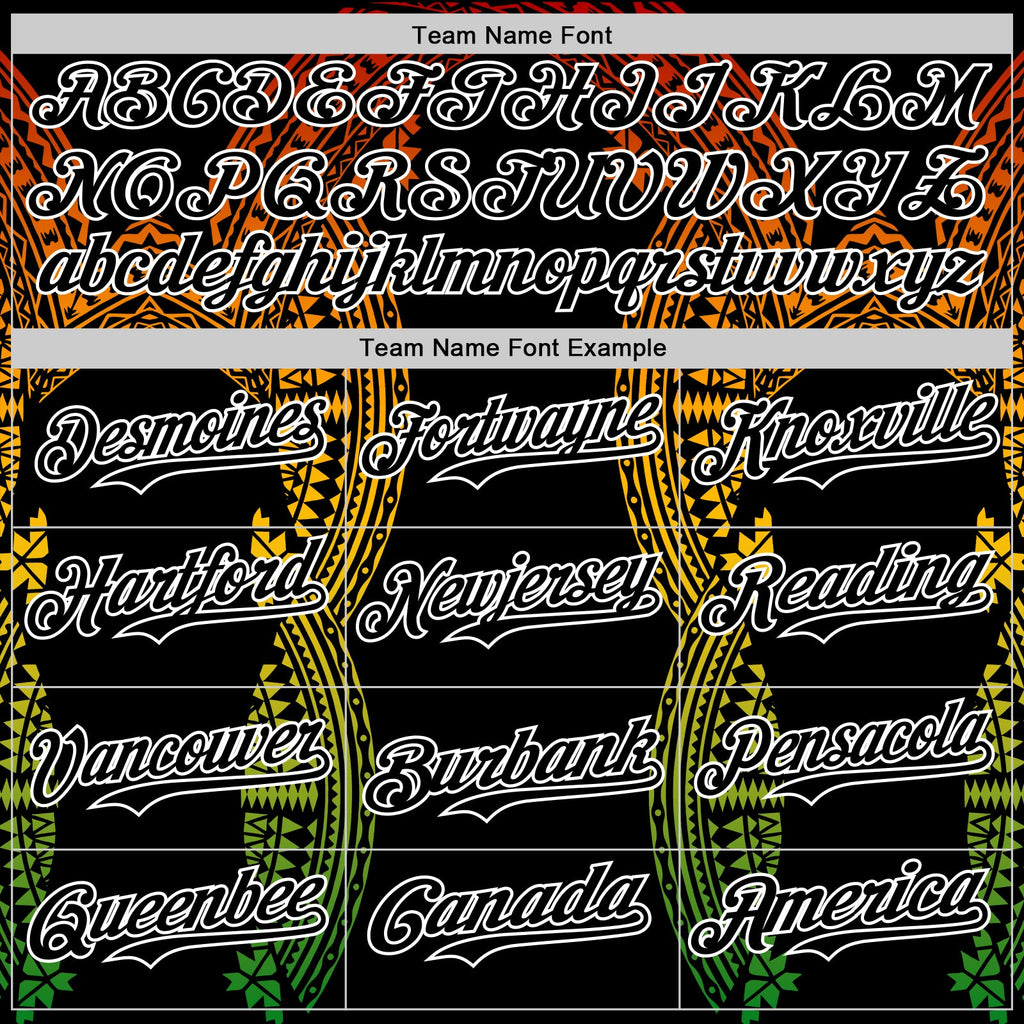 Custom Black Red Yellow Green-White Black History Month Africa Tribal Authentic Baseball Jersey