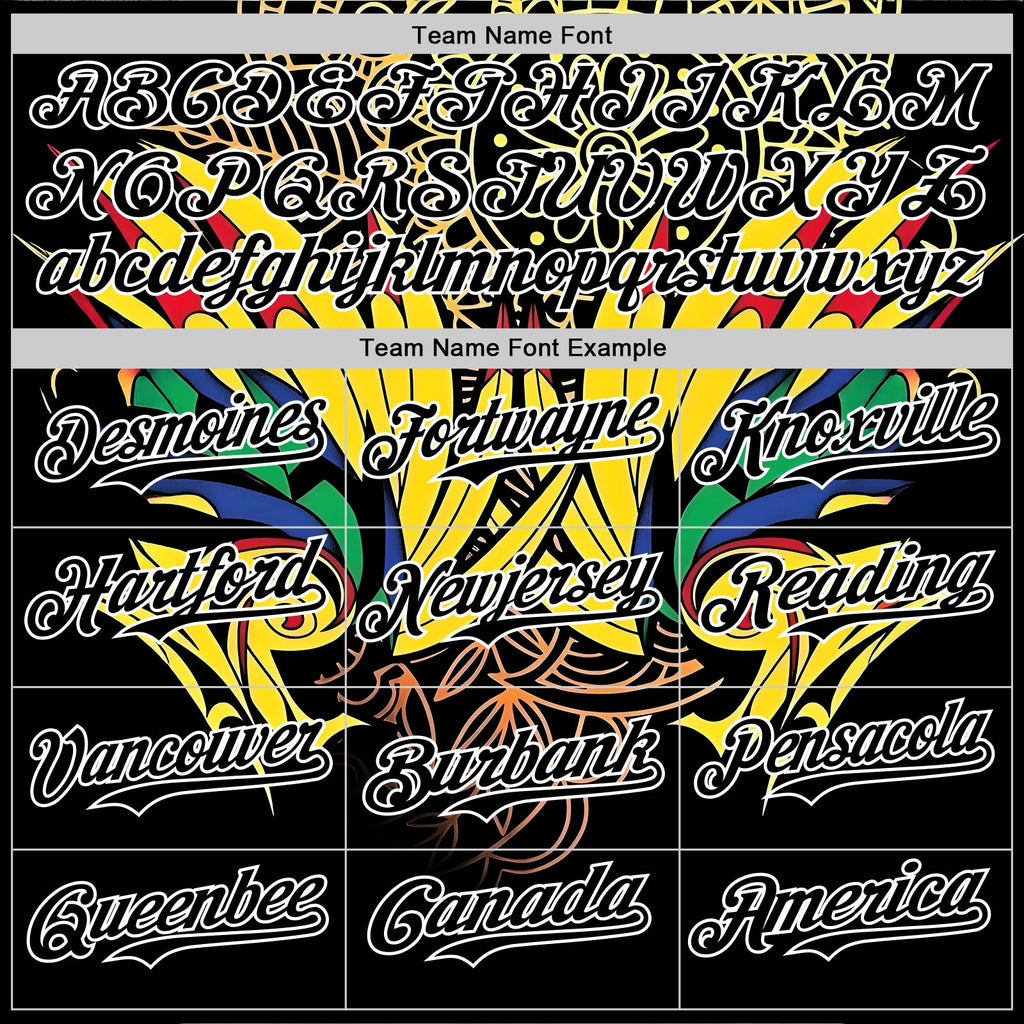 Custom Black Yellow Red Green-White Black History Month Africa Tribal Authentic Baseball Jersey