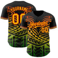 Custom Black Gold Red-Green Black History Month Africa Tribal Authentic Baseball Jersey