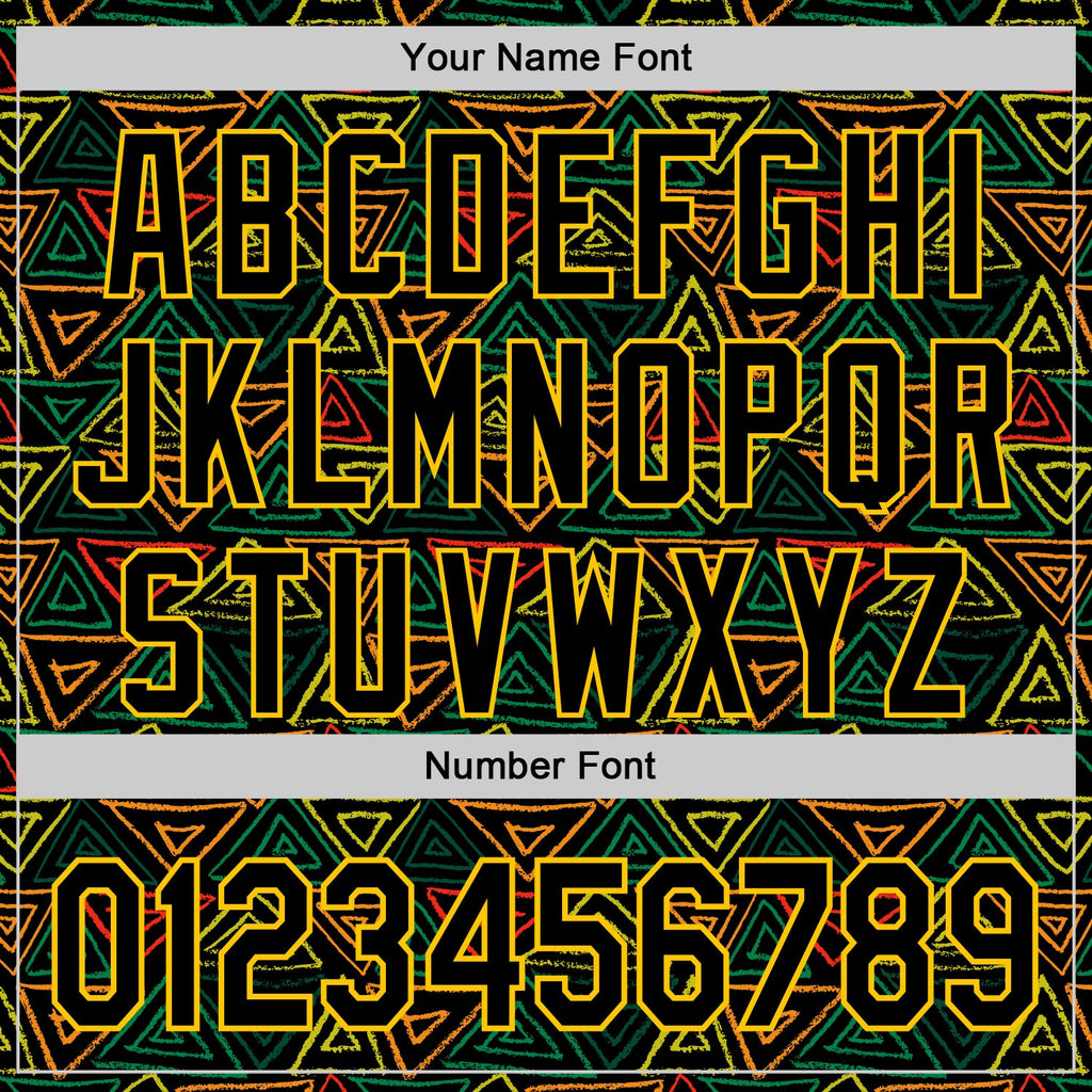 Custom Black Red Green-Yellow 3D Pattern Design Black History Month African Ethnicity Style Abstract Geometric Authentic Baseball Jersey