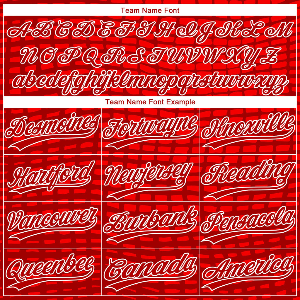 Custom Red Red-White 3D Pattern Design Authentic Baseball Jersey