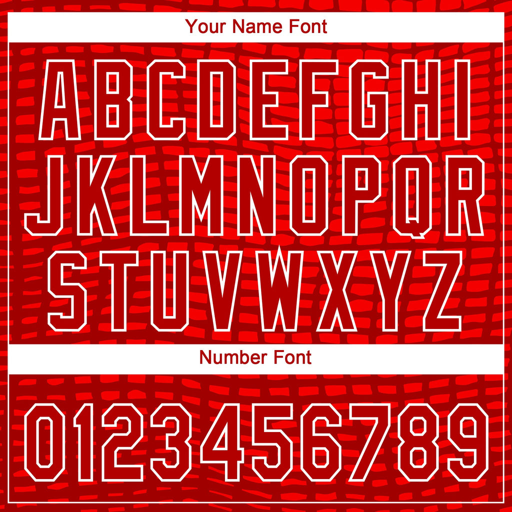 Custom Red Red-White 3D Pattern Design Authentic Baseball Jersey