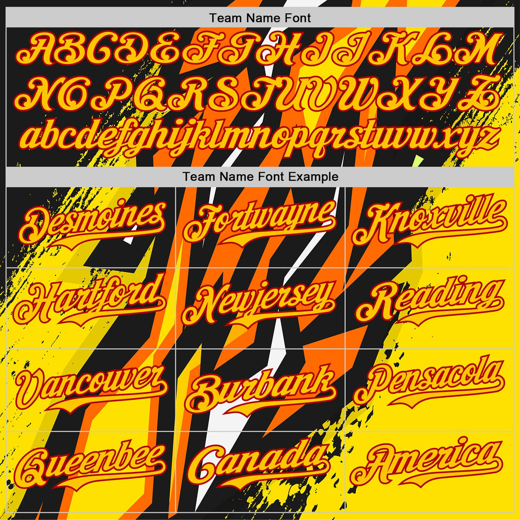 Custom Black Yellow Red Orange-White Car Racing Formula Auto Motorsport Authentic Baseball Jersey
