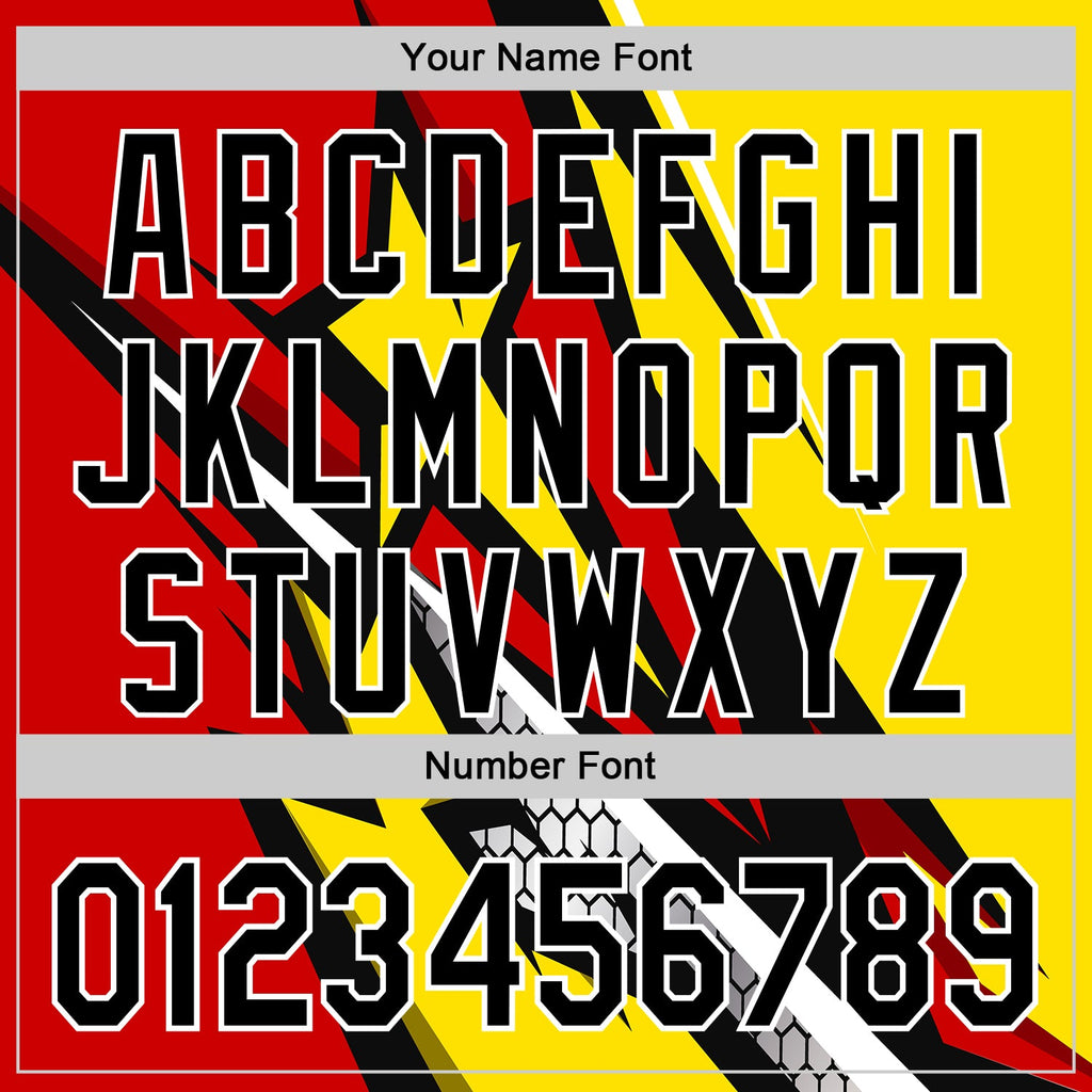 Custom Black White Red-Yellow Car Racing Formula Auto Motorsport Authentic Baseball Jersey