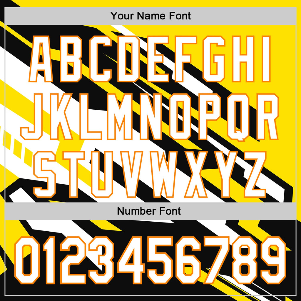 Custom Black White Bay Orange-Yellow Car Racing Formula Auto Motorsport Authentic Baseball Jersey