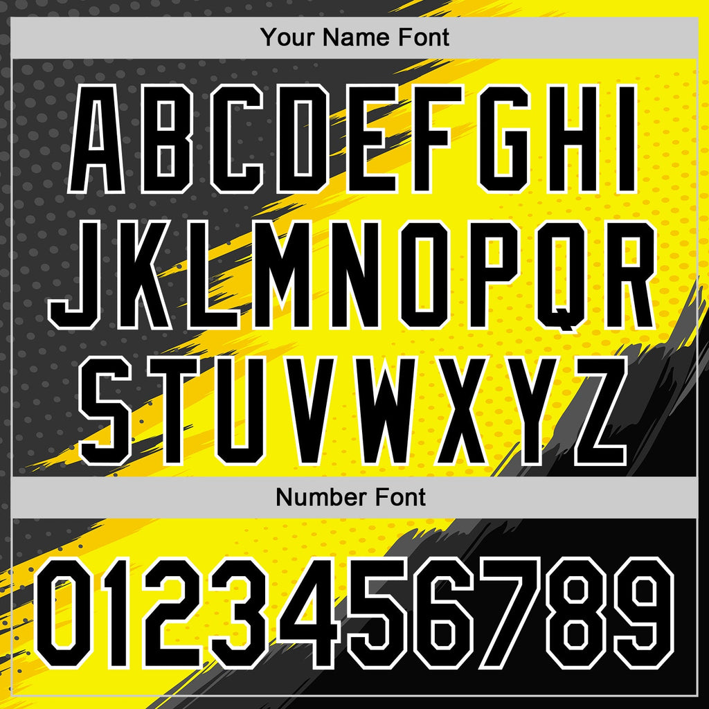 Custom Black White-Yellow Car Racing Formula Auto Motorsport Authentic Baseball Jersey