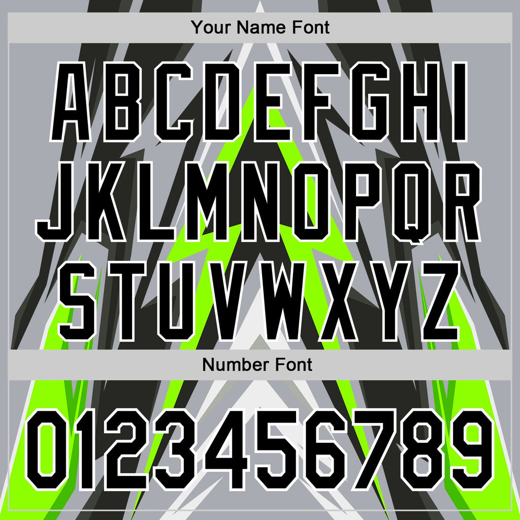 Custom Gray Black White-Green Car Racing Formula Auto Motorsport Authentic Baseball Jersey