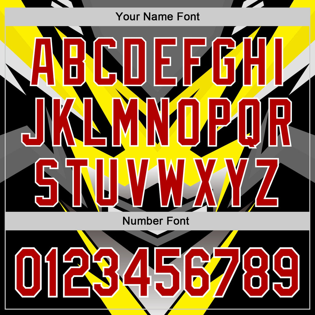 Custom Black Red White-Yellow Car Racing Formula Auto Motorsport Authentic Baseball Jersey