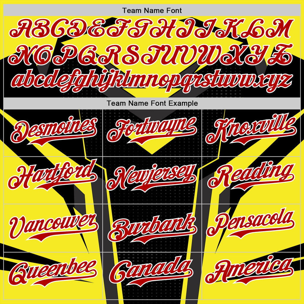 Custom Black Red White-Yellow Car Racing Formula Auto Motorsport Authentic Baseball Jersey