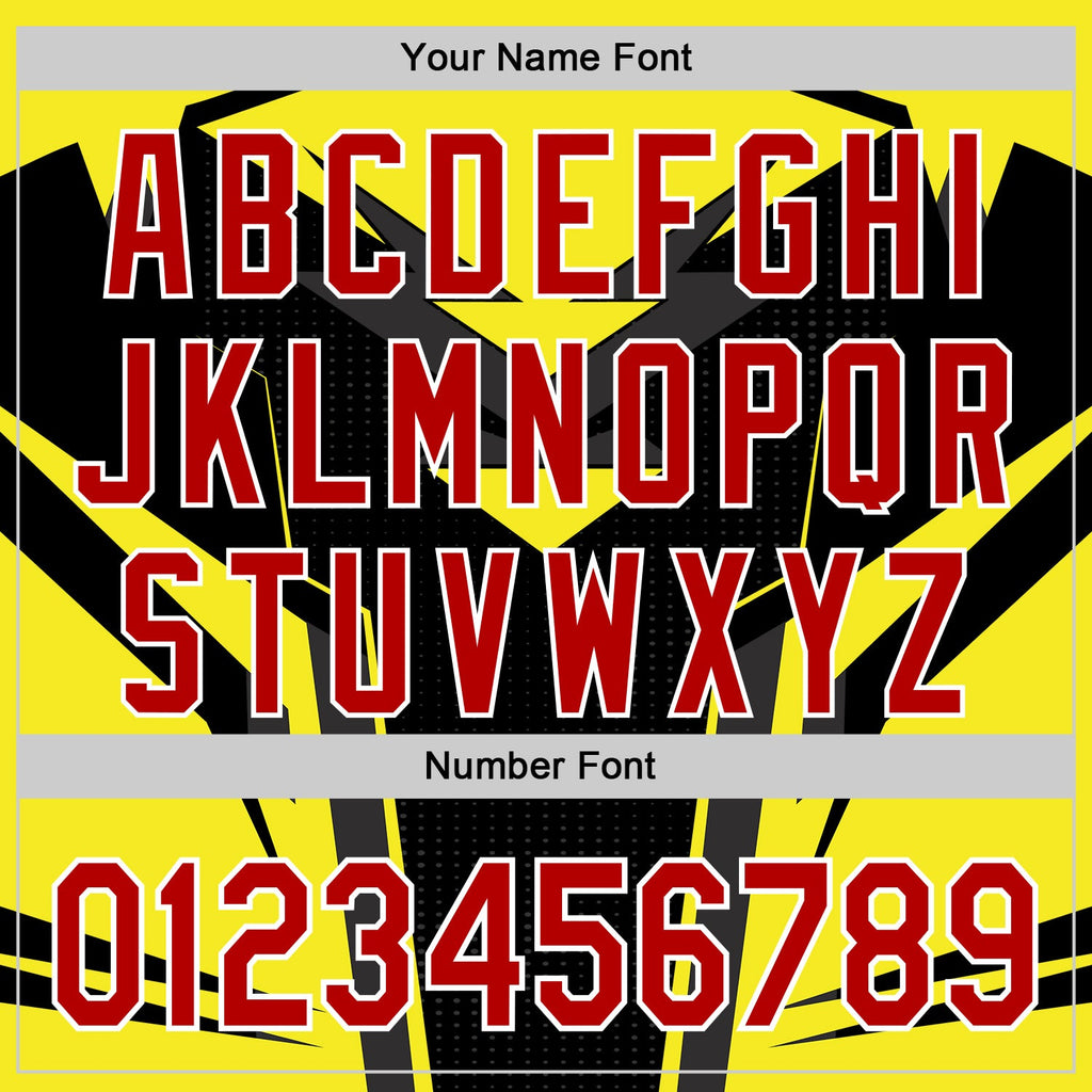 Custom Black Red White-Yellow Car Racing Formula Auto Motorsport Authentic Baseball Jersey