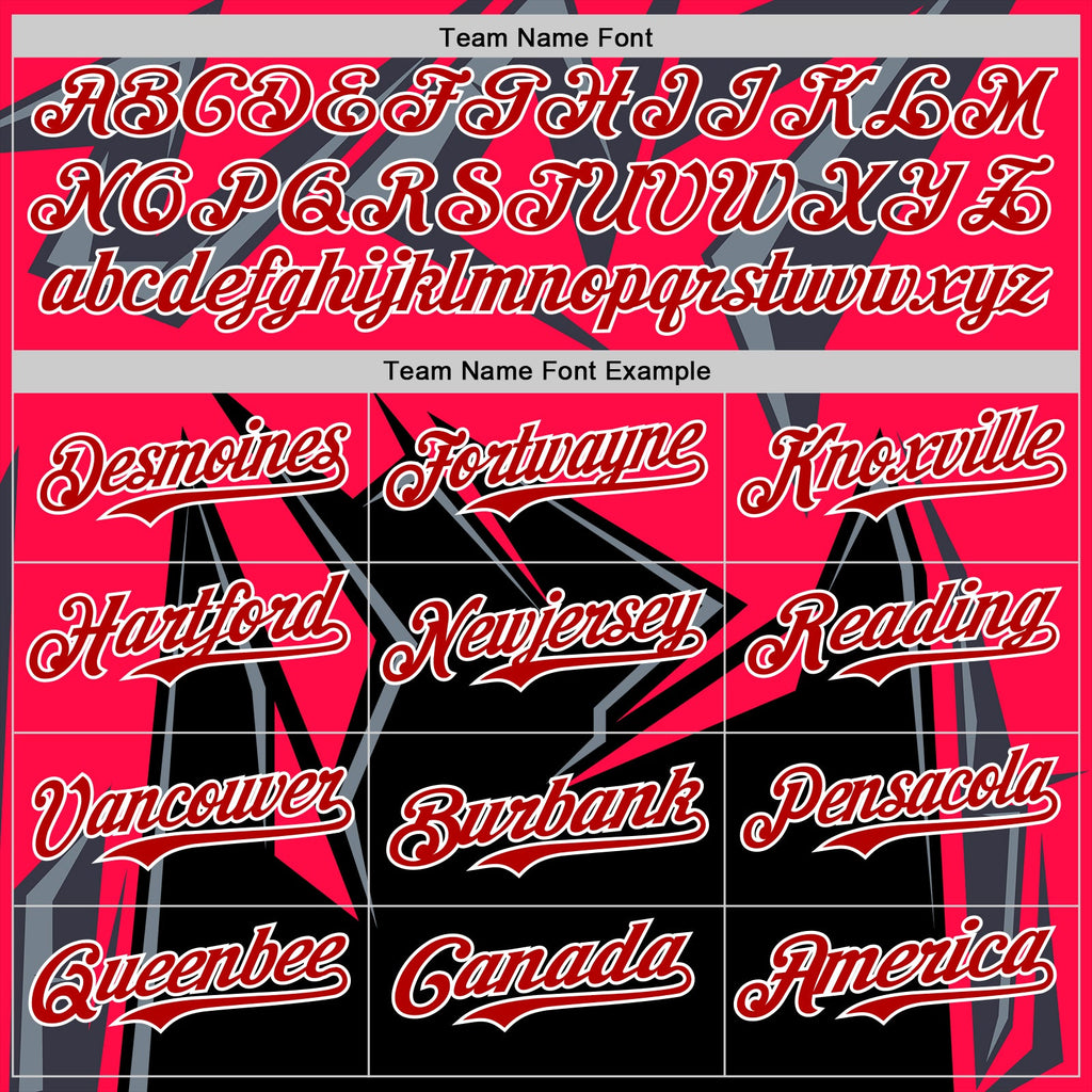 Custom Black Red White-Gray Car Racing Formula Auto Motorsport Authentic Baseball Jersey