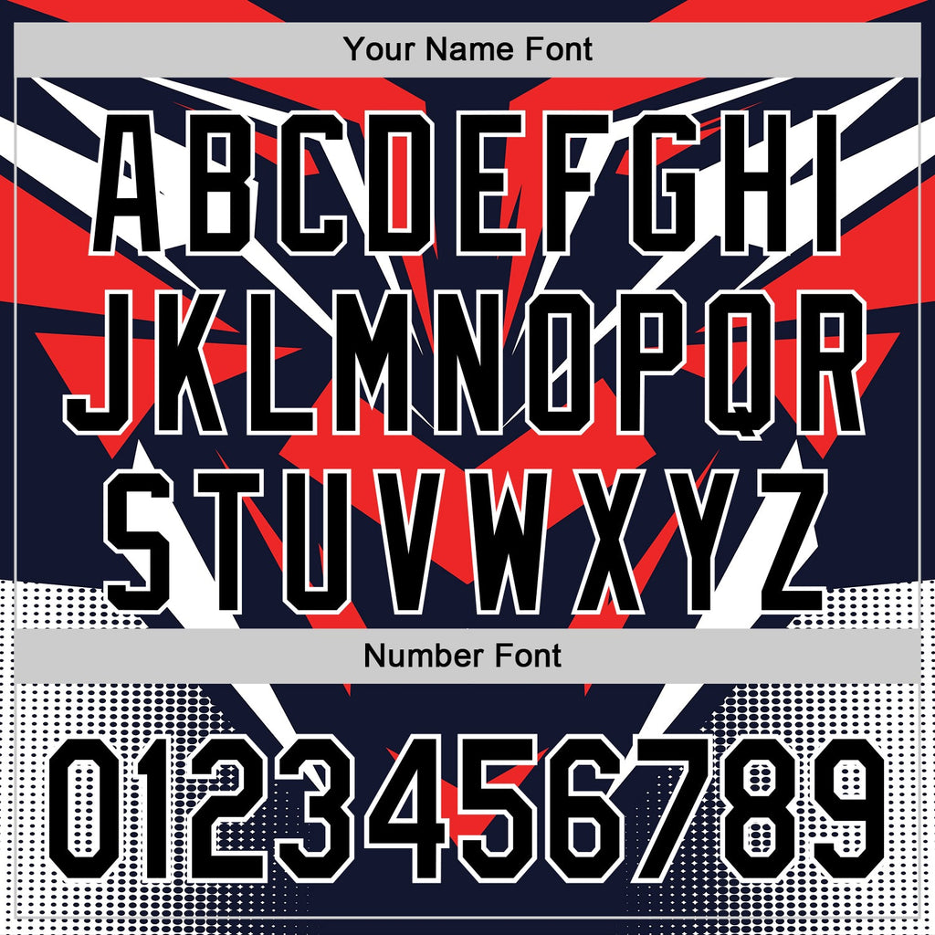 Custom Navy Black White-Red Car Racing Formula Auto Motorsport Authentic Baseball Jersey