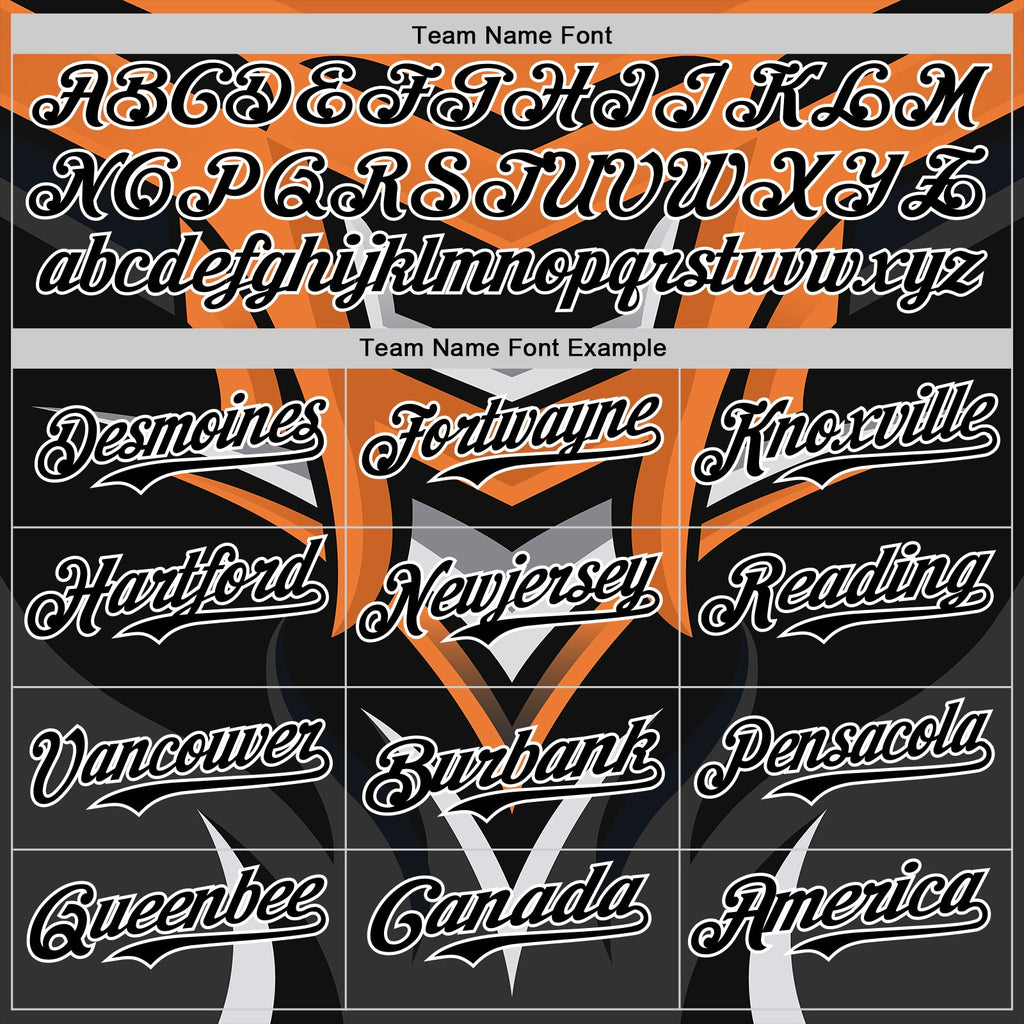 Custom Black White Orange-Gray Car Racing Formula Auto Motorsport Authentic Baseball Jersey