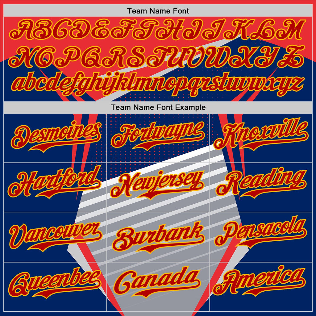Custom Navy Red Gold Gray-White Car Racing Formula Auto Motorsport Authentic Baseball Jersey