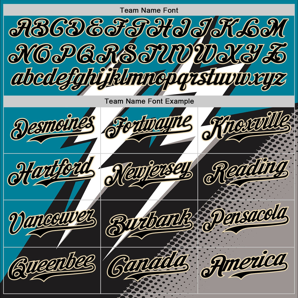Custom Teal Black Cream White-Gray Car Racing Formula Auto Motorsport Authentic Baseball Jersey