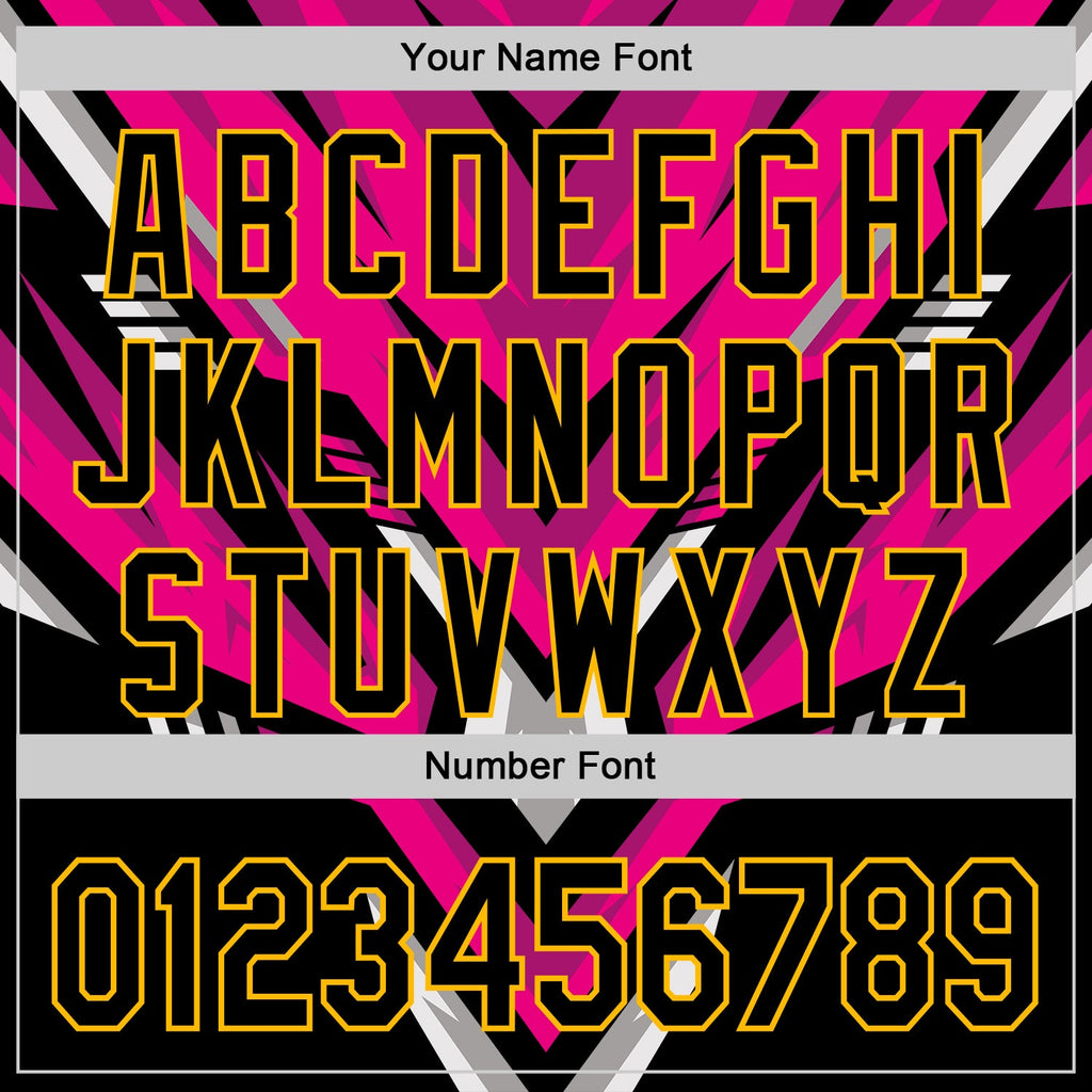 Custom Black Gold Pink White-Gray Car Racing Formula Auto Motorsport Authentic Baseball Jersey