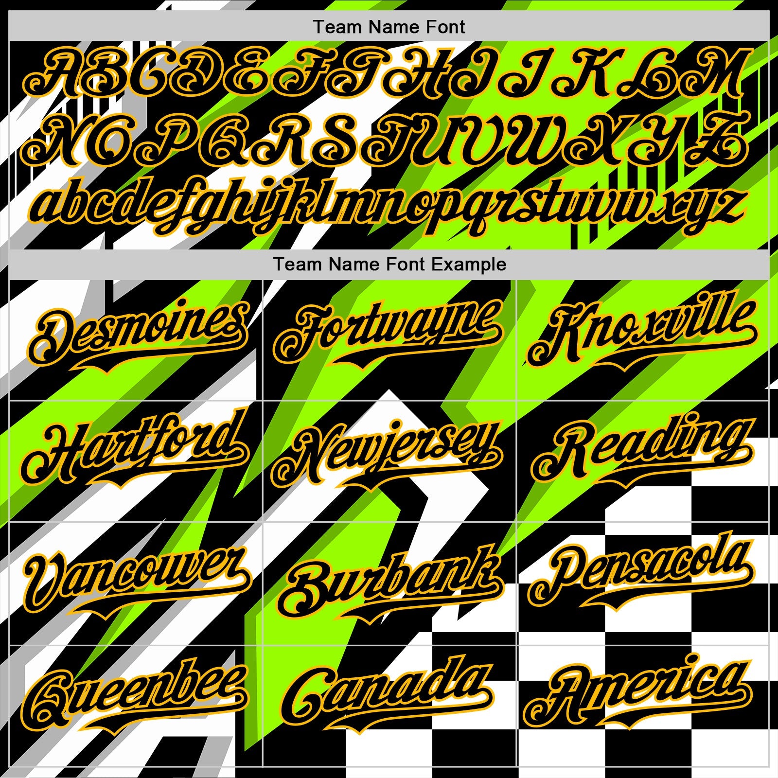 Custom Black Gold Green-White Car Racing Formula Auto Motorsport Authentic Baseball Jersey