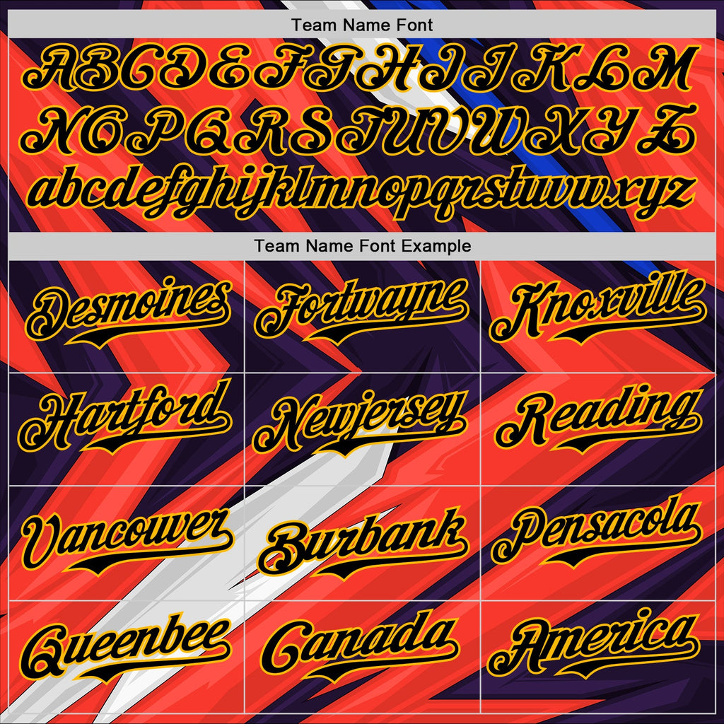 Custom Black Gold Orange Blue-White Car Racing Formula Auto Motorsport Authentic Baseball Jersey