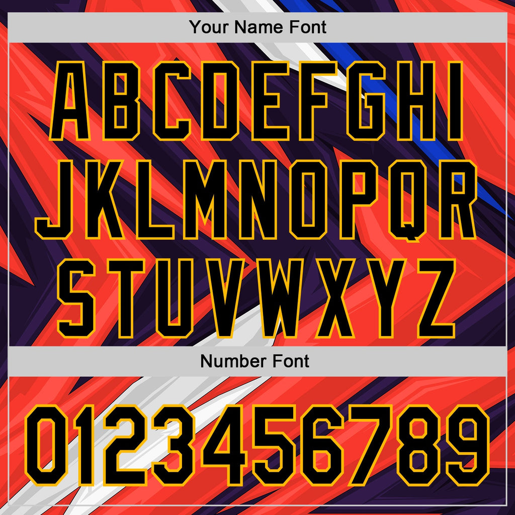 Custom Black Gold Orange Blue-White Car Racing Formula Auto Motorsport Authentic Baseball Jersey