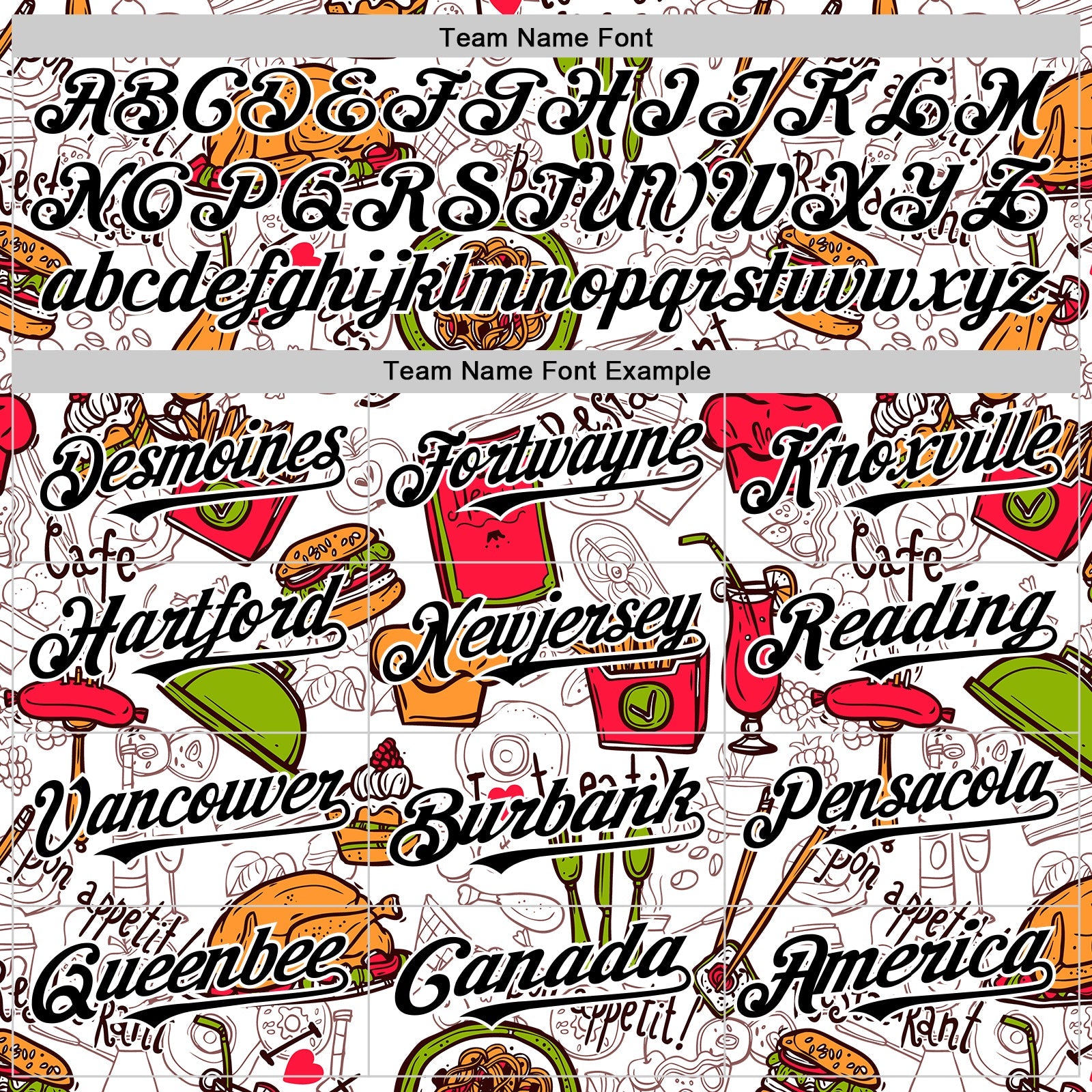 Custom White Black Foodie Fast Food Doodles Authentic Baseball Jersey