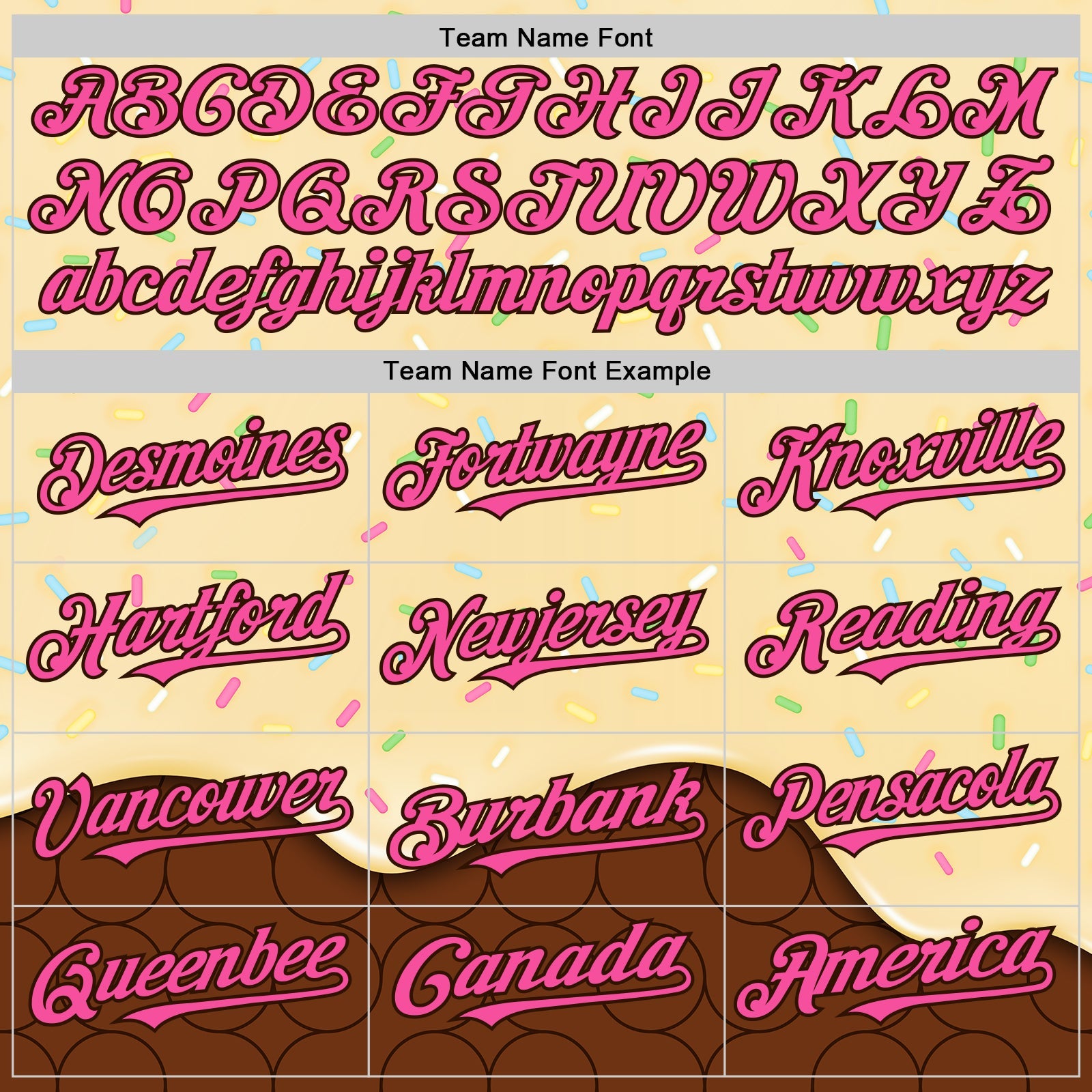 Custom Yellow Pink-Brown Foodie Dripping Ice Cream Authentic Baseball Jersey