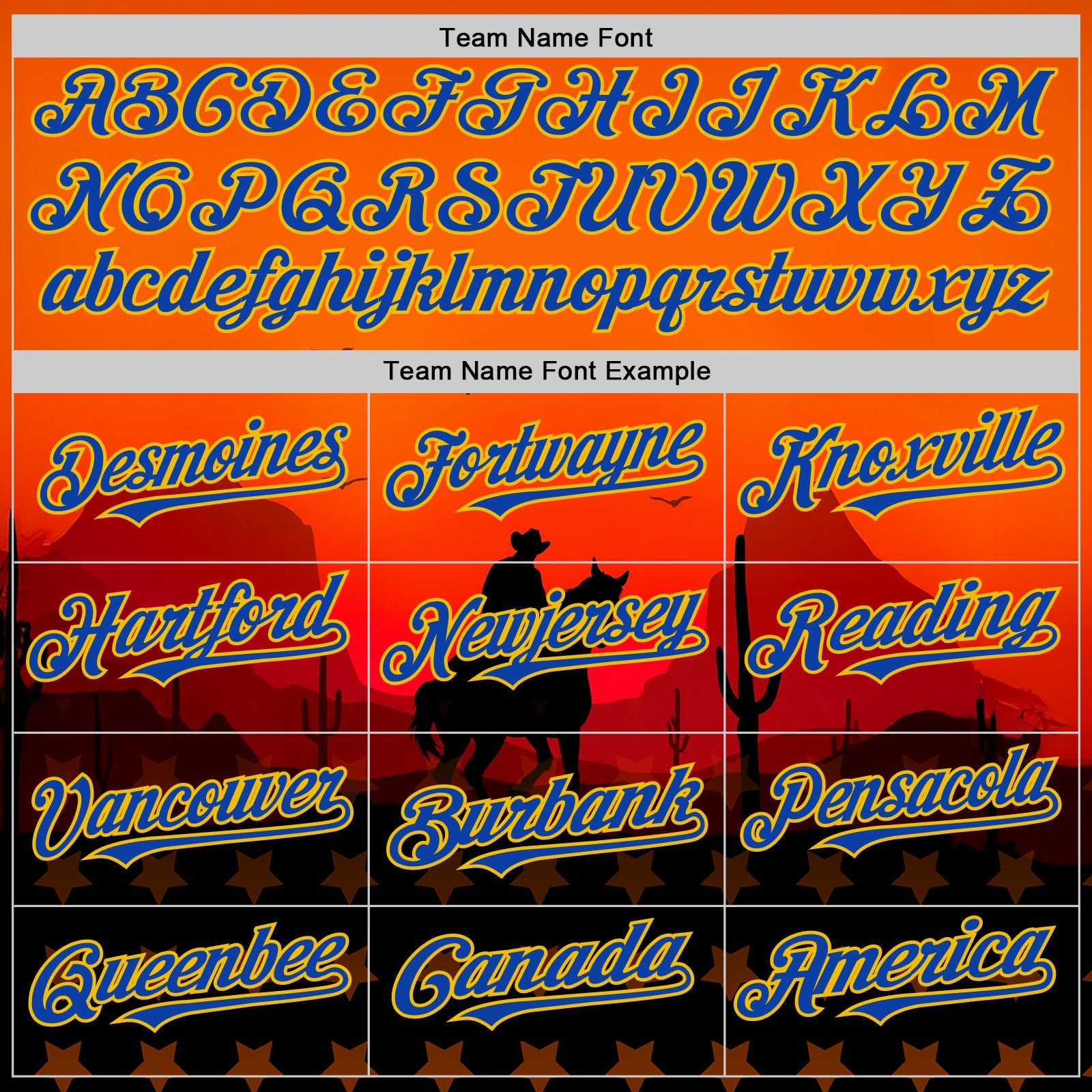 Custom Orange Thunder Blue-Yellow Texas Cowboy City Edition Authentic Baseball Jersey