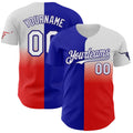 Custom Blue White Red-Dark Purple Texas Flag City Edition Authentic Baseball Jersey