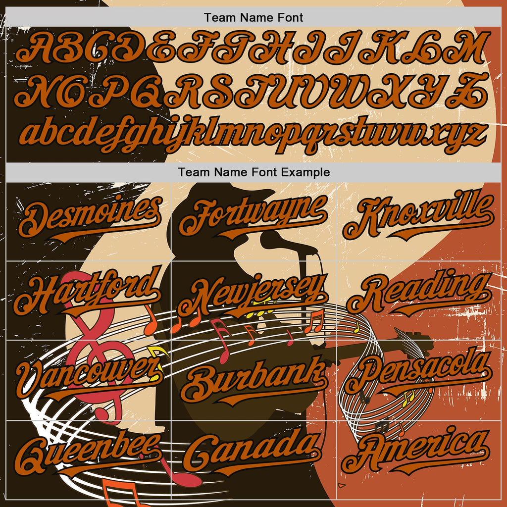 Custom City Cream Texas Orange-Black Texas Guitar City Edition Authentic Baseball Jersey