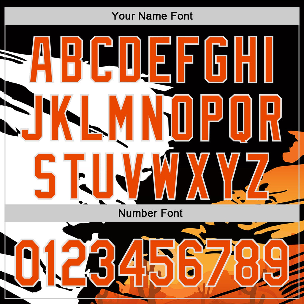 Custom Black Orange-White Texas Sunset Southwest Landscape City Edition Authentic Baseball Jersey