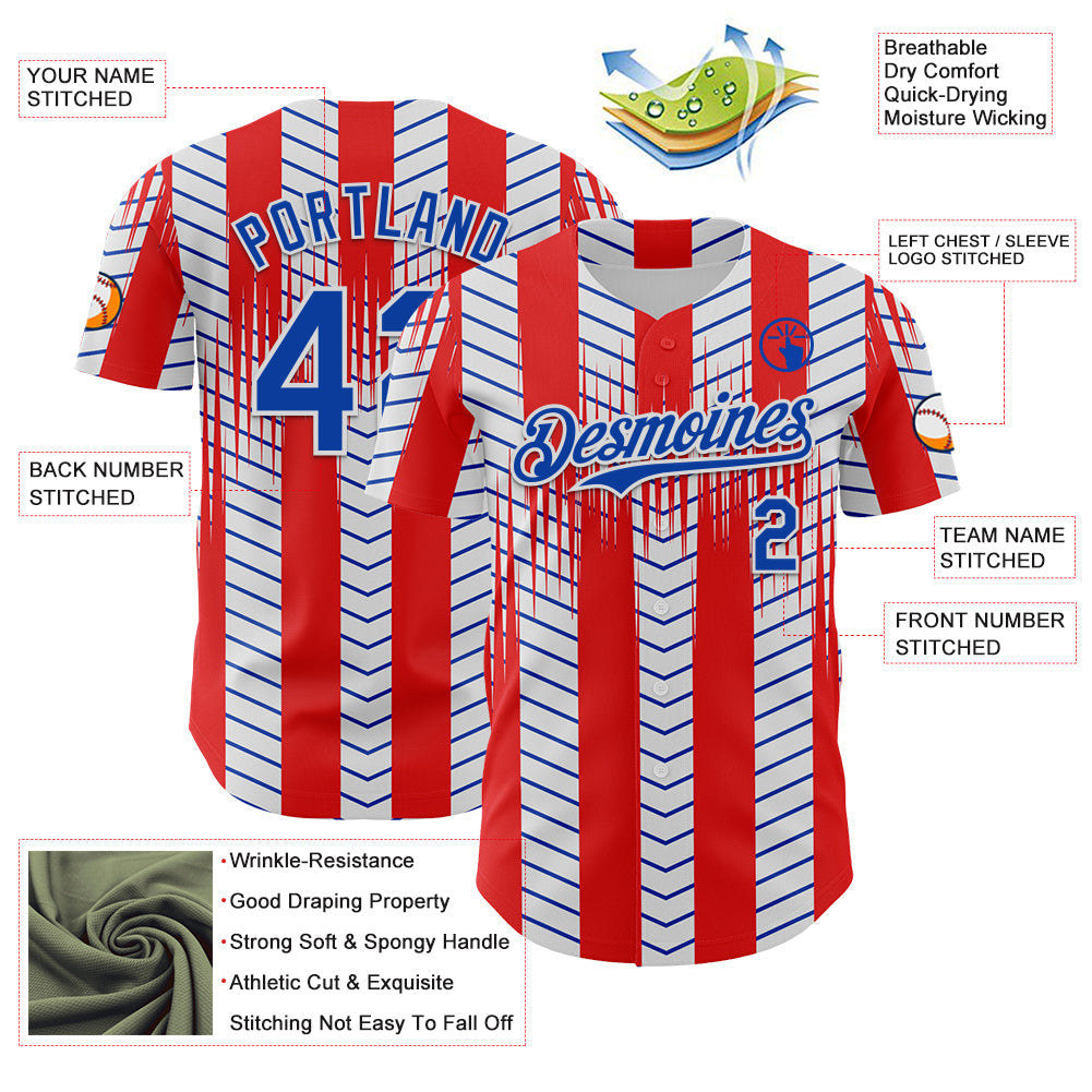 Custom Red Thunder Blue-White Texas Flag Stripe City Edition Authentic Baseball Jersey