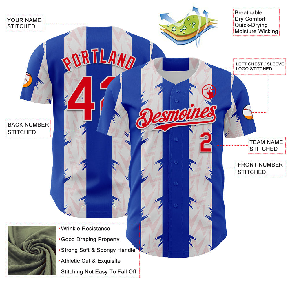 Custom Blue Fire Red-White Texas Flag Stripe City Edition Authentic Baseball Jersey