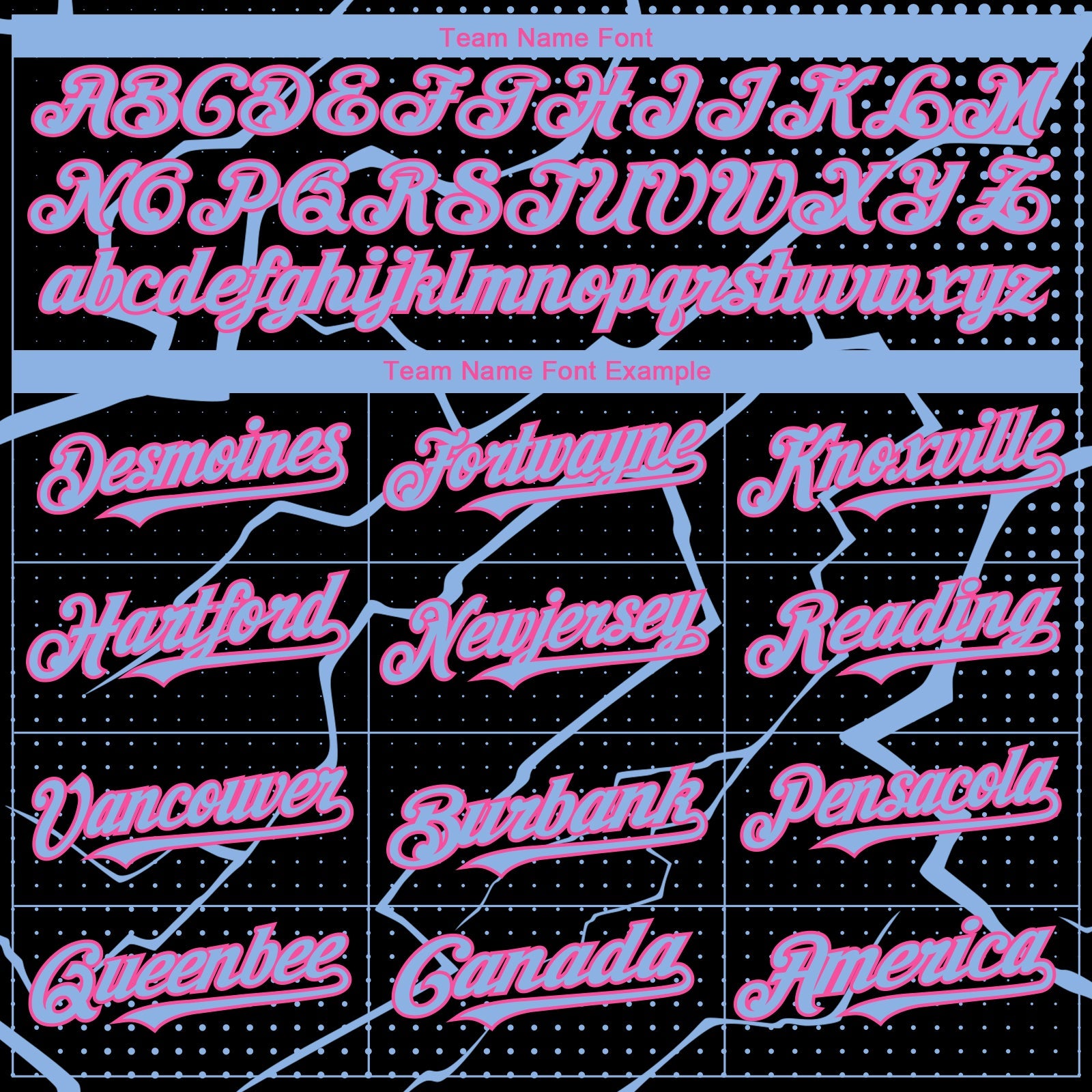Custom Black Light Blue-Pink Lightning Polka Dot Authentic Baseball Jersey