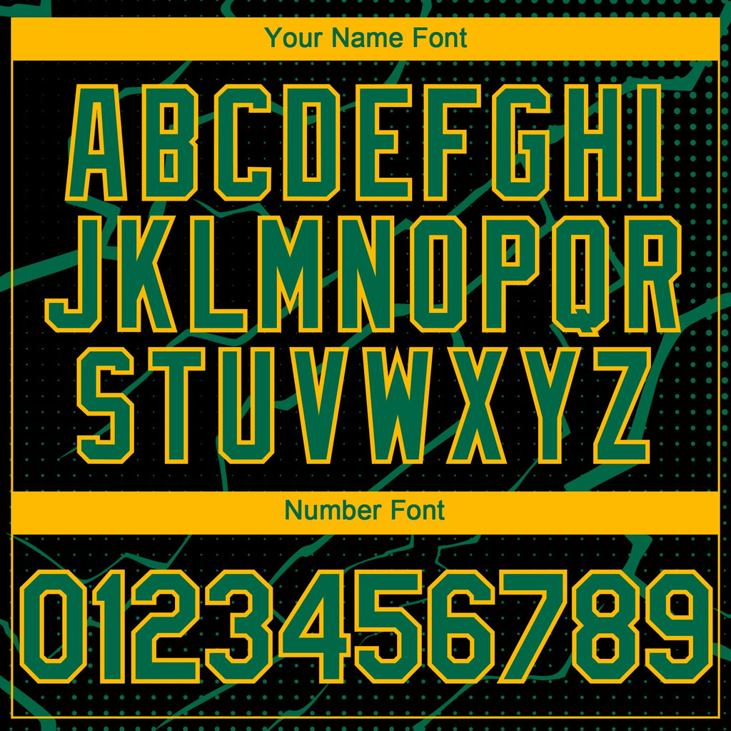 Custom Black Kelly Green-Gold Lightning Polka Dot Authentic Baseball Jersey